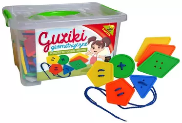 Guziki geometryczne do nawlekania