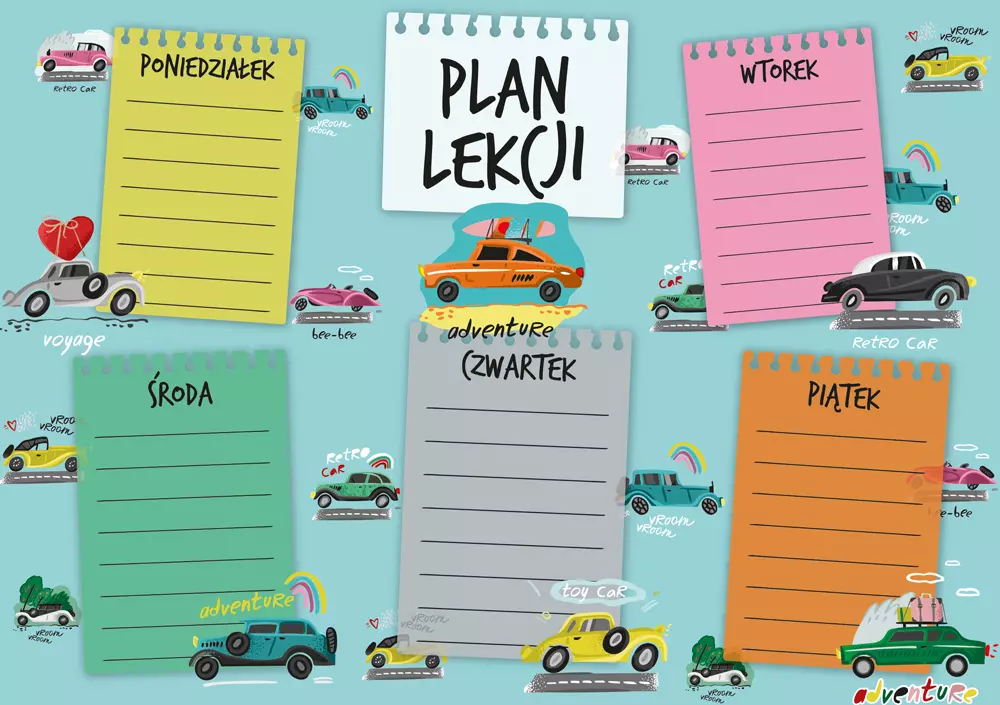 Plan lekcji A5 Auta - Henry