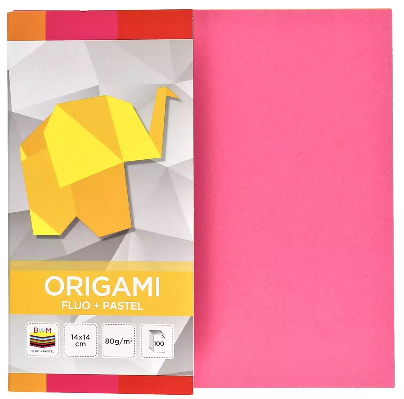 Origami 14x14 cm. Fluo + pastele (100 kartek) - Papiernicze i szkolne
