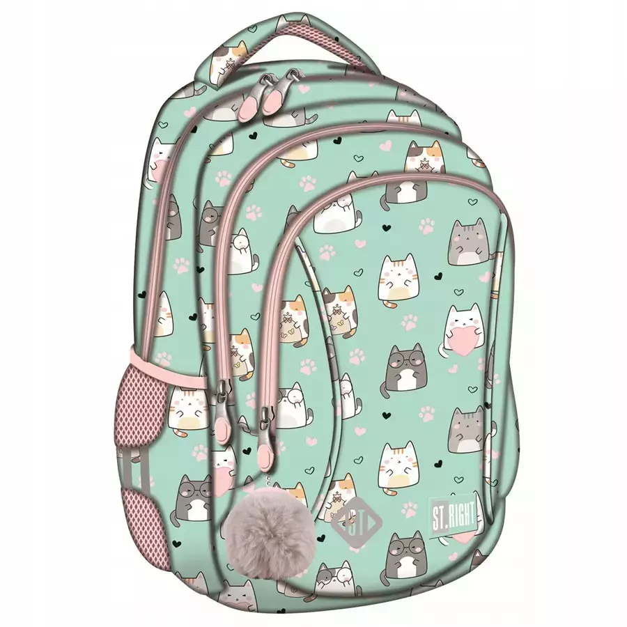 PLECAK SZKOLNY TORNISTER DLA DZIEWCZYNKI KLASA 1 3 KOT KOTKI