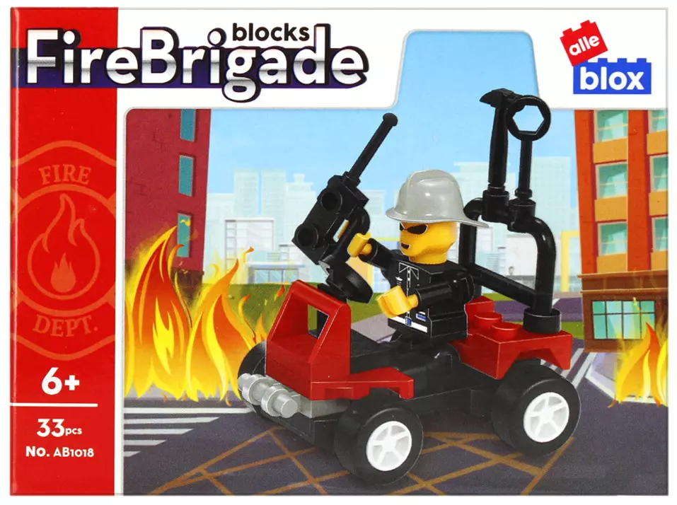Klocki Konstrukcyjne 33 Elementy StraŻ PoŻarna Alleblox 492810 - Zabawki