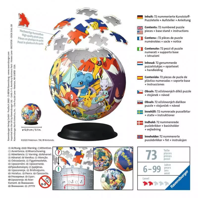 Puzzle 3D 72 elementy. Globus - Puzzle