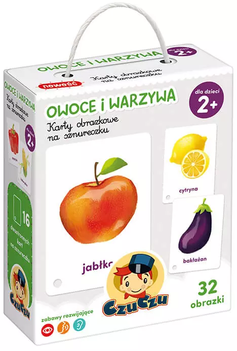 CzuCzu. Karty obrazkowe na sznureczku. Owoce i warzywa - Książki