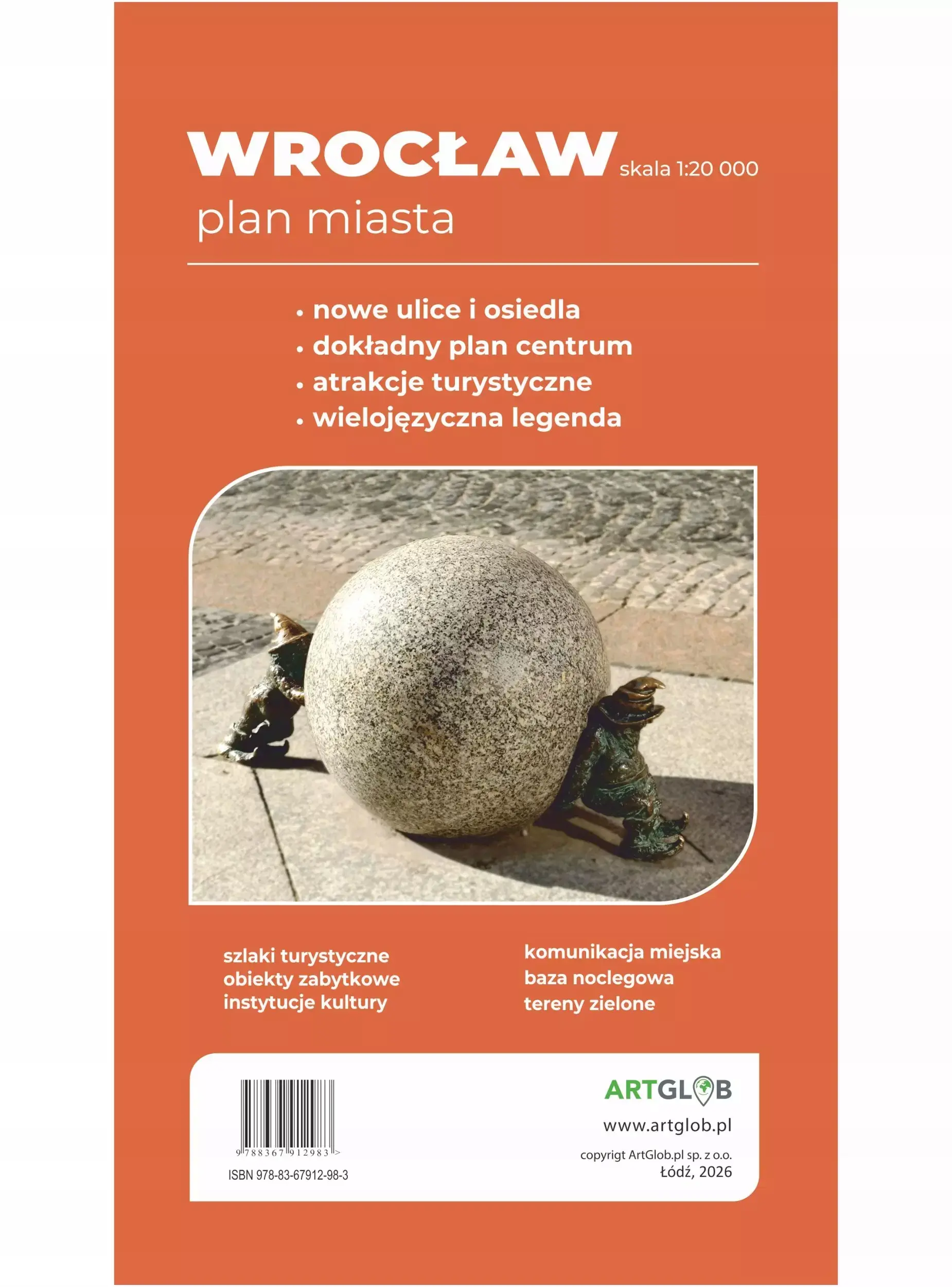 Wrocław plan miasta, mapa turystyczna NAJNOWSZE WYDANIE 2026 1:20 000 - Książki