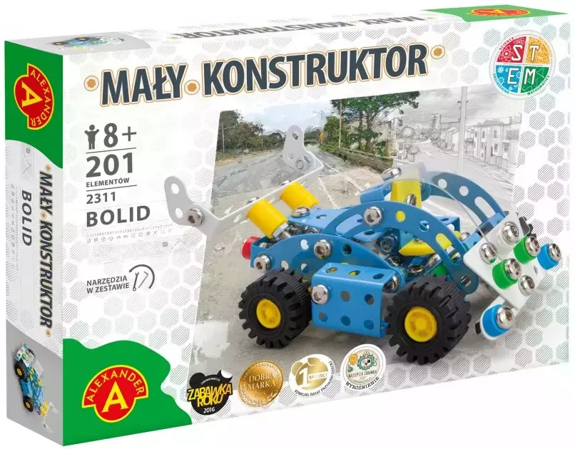Mały Konstruktor. Bolid (201 elementów) - Zabawki