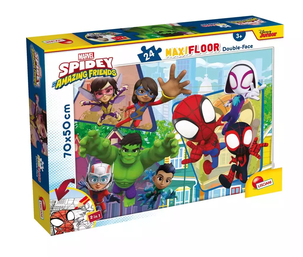 Puzzle podłogowe dwustronne Maxi 24 Spidey - Lisciani