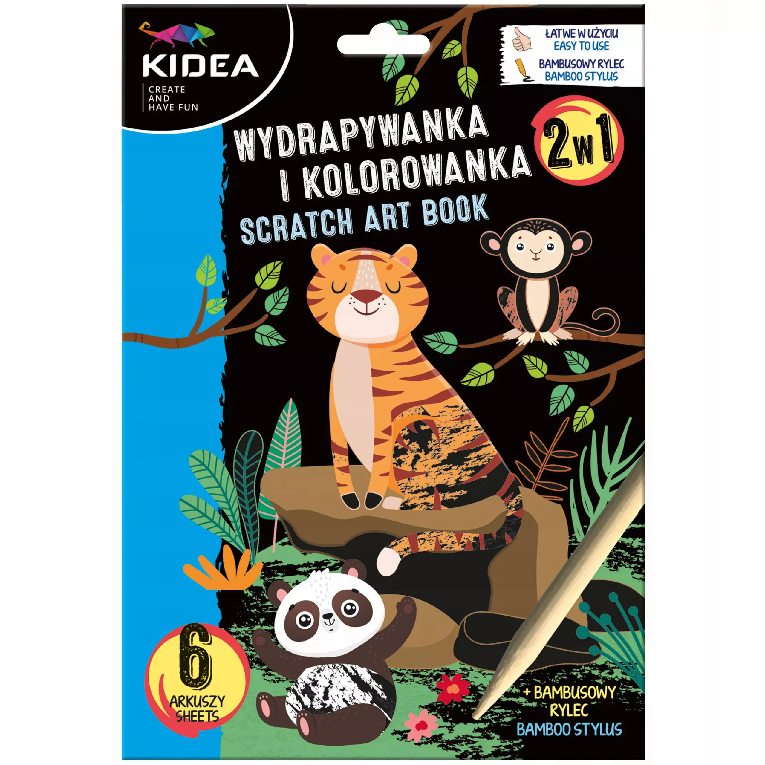 Wydrapywanka 180x260 Malowanka Zwierzeta Kidea - Zabawki