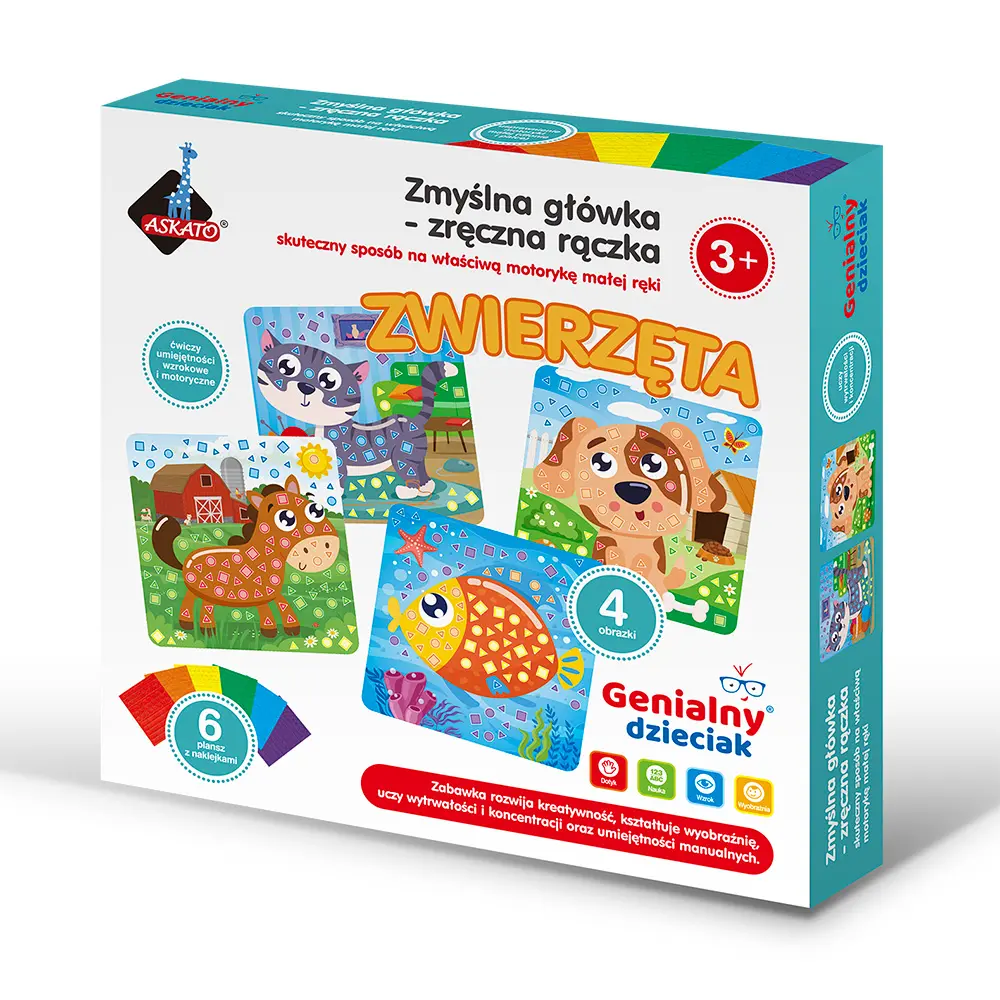 Genialny dzieciak. Piankowa wyklejanka, zwierzęta - Zabawki