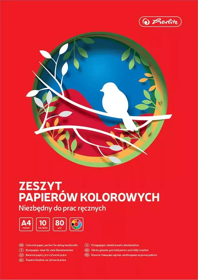 Papier kolorowy A4 10 kartek - Papiernicze i szkolne
