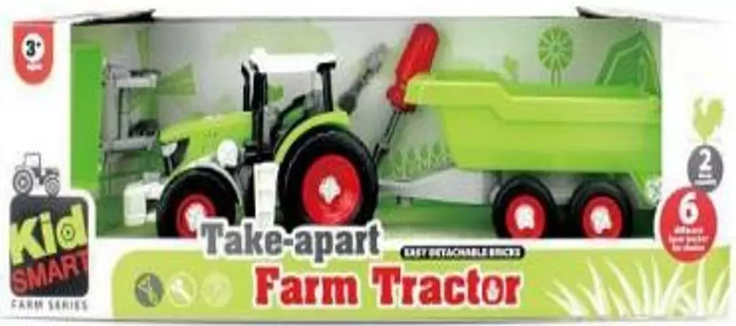 Traktor z przyczepą do skręcania