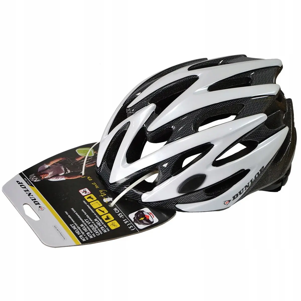 Kask Rowerowy Regulowany Dunlop Mtb R.L (58-61CM) Biały Perłowy - Zabawki