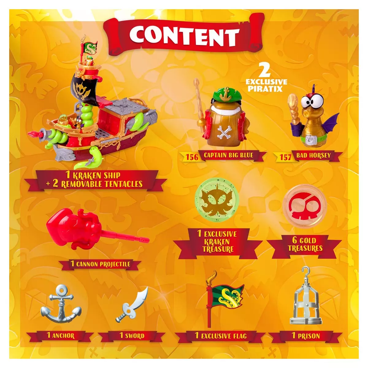 Piratix. Statek Krakena, pojazd z figurką - Zabawki