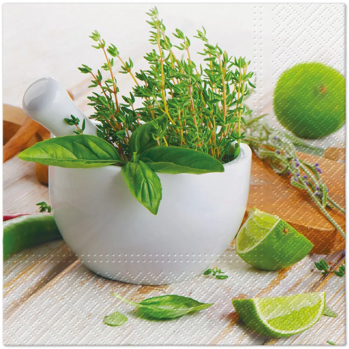 Serwetki Lunch Kitchen Herbs mix nadruk bibuła [mm:] 330x330 Paw (SDL146000) - Elektronika i akcesoria