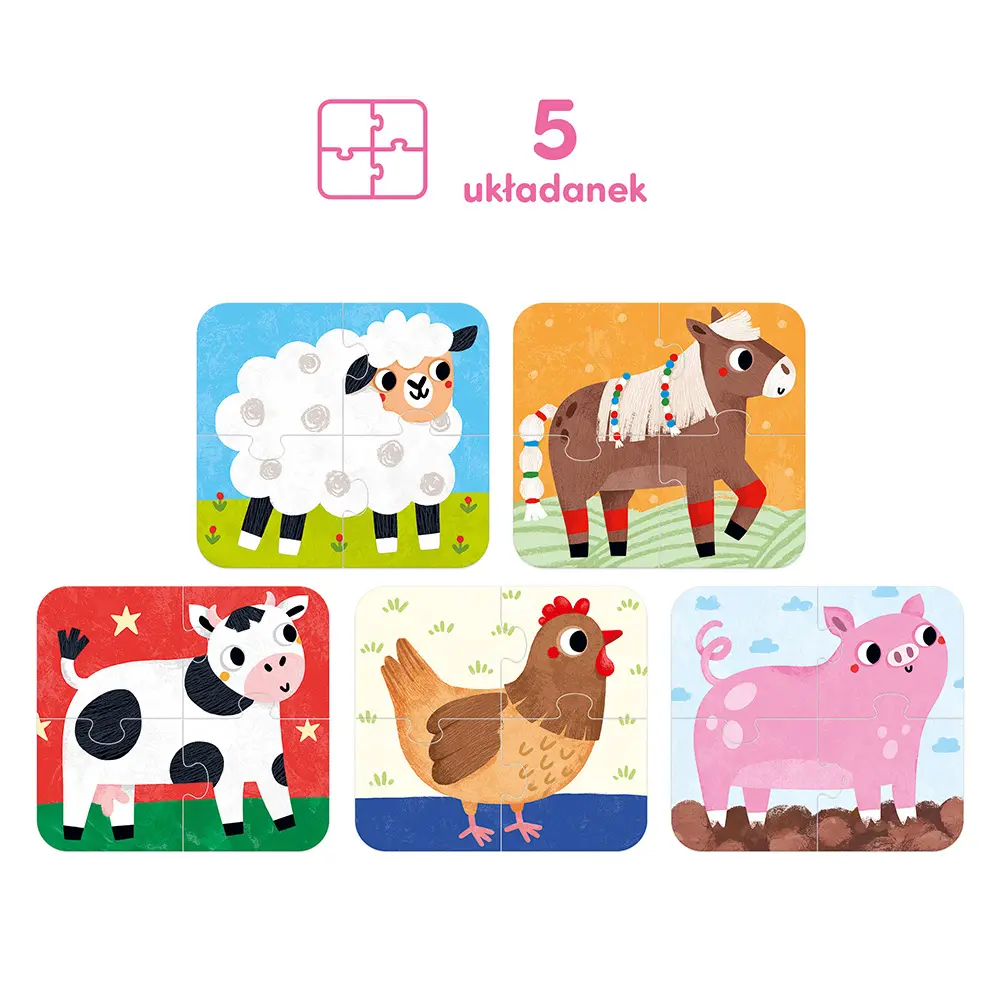 Puzzle CzuCzu 5w1. Zwierzątka - Puzzle