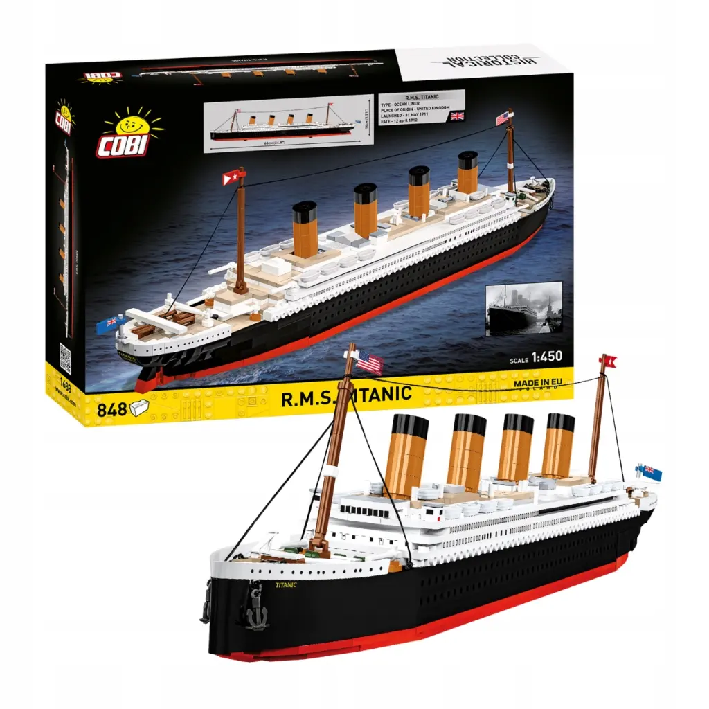 KLOCKI KONSTRUKCYJNE COBI 1688 Statek R.M.S TITANIC 848 EL. - Zabawki
