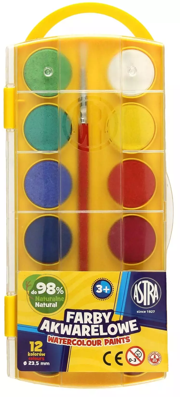Farby akwarelowe, 12 kolorów - Papiernicze i szkolne