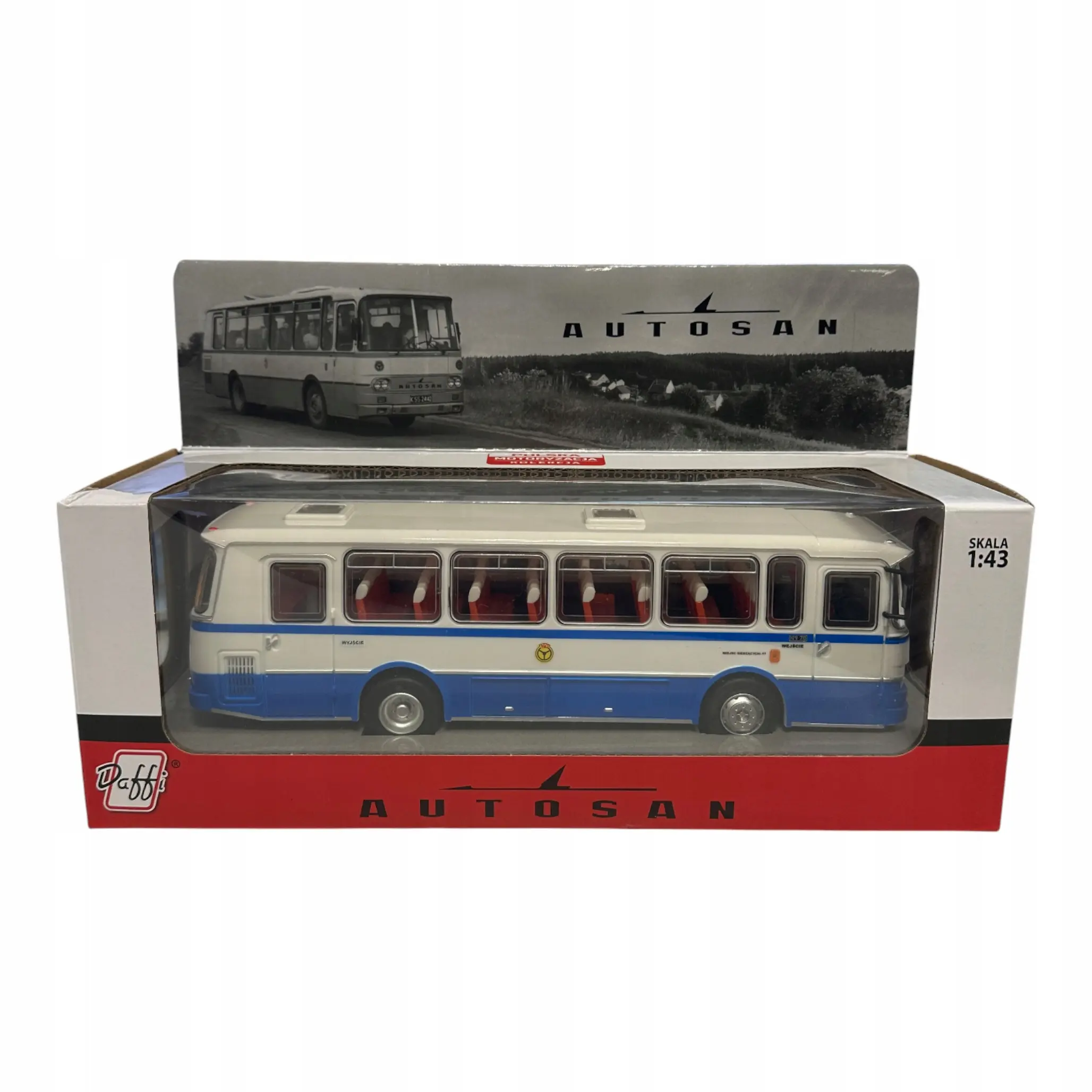 Autobus Autosan H9-20 niebiesko-biały, 1:43 - Zabawki