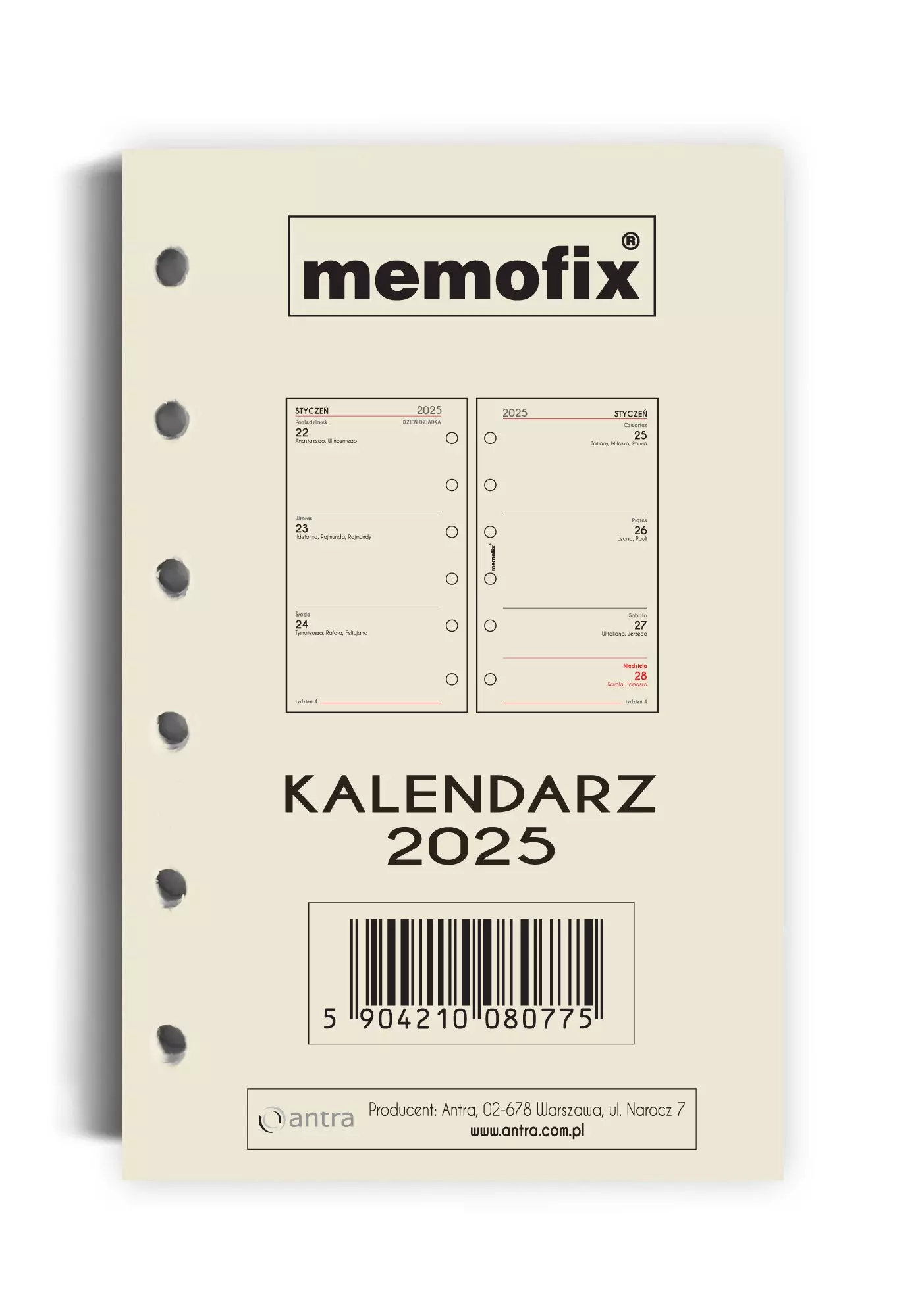 Wkład Kalendarzowy 2025 A6 MEM/K/TDW - Papiernicze i szkolne