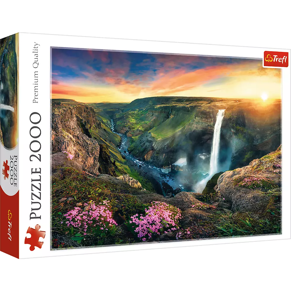 Puzzle 2000 elementów. Wodospad Haifoss Islandia - Puzzle