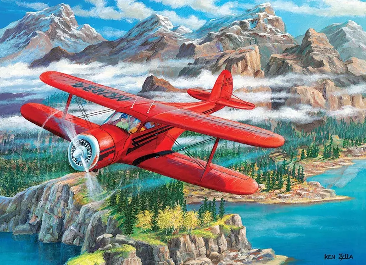 Cobble Hill Puzzle 500 el. Dwupłatowiec (Beechcraft Staggerwing)