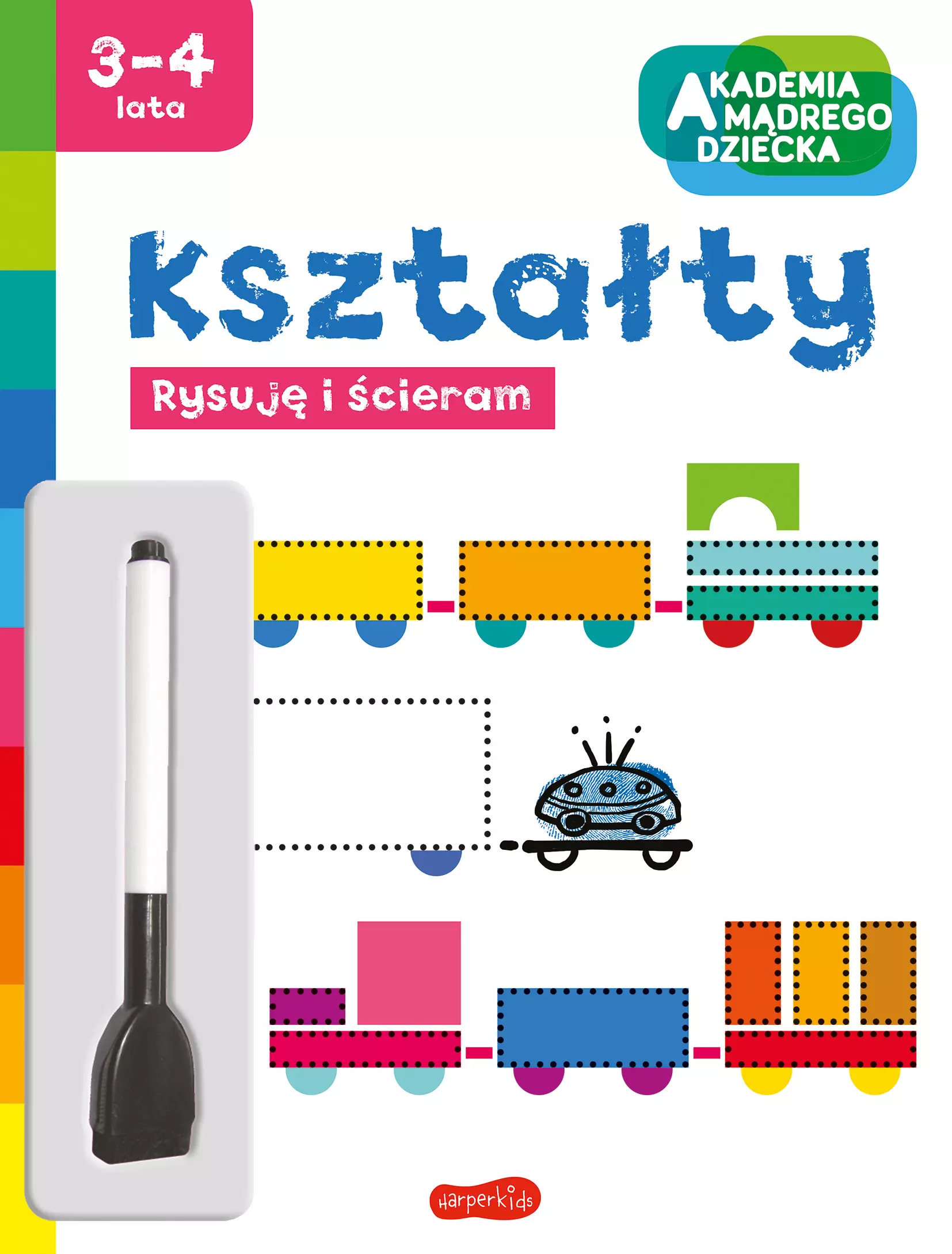 Kształty. Akademia mądrego dziecka. Rysuję i ścieram - Książki