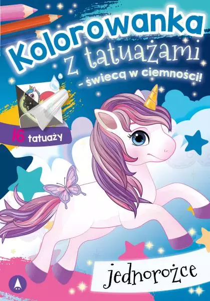 Kolorowanka z tatuażami - świecą w ciemności! Jednorożce - Papiernicze i szkolne