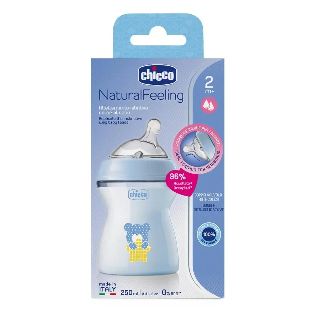 Butelka plastikowa NaturalFeeling nieb 250ml 2m+ - Mama i dziecko