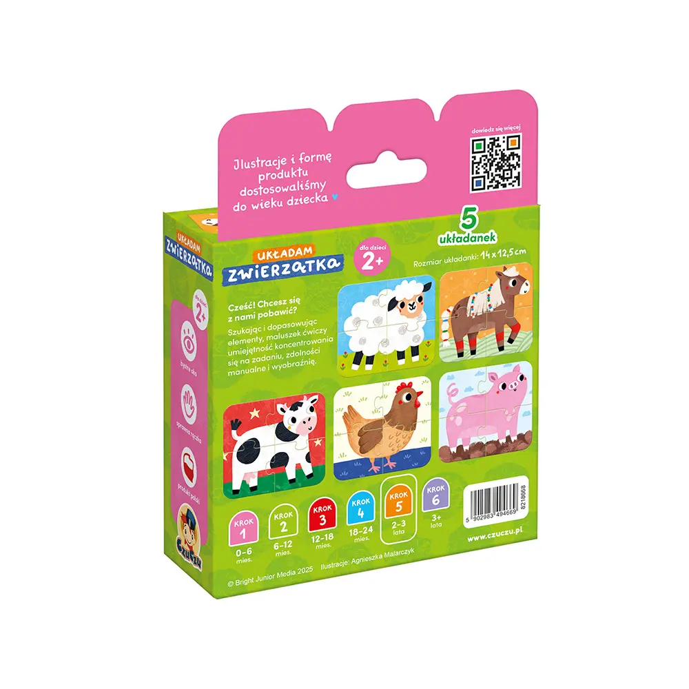 Puzzle CzuCzu 5w1. Zwierzątka - Puzzle