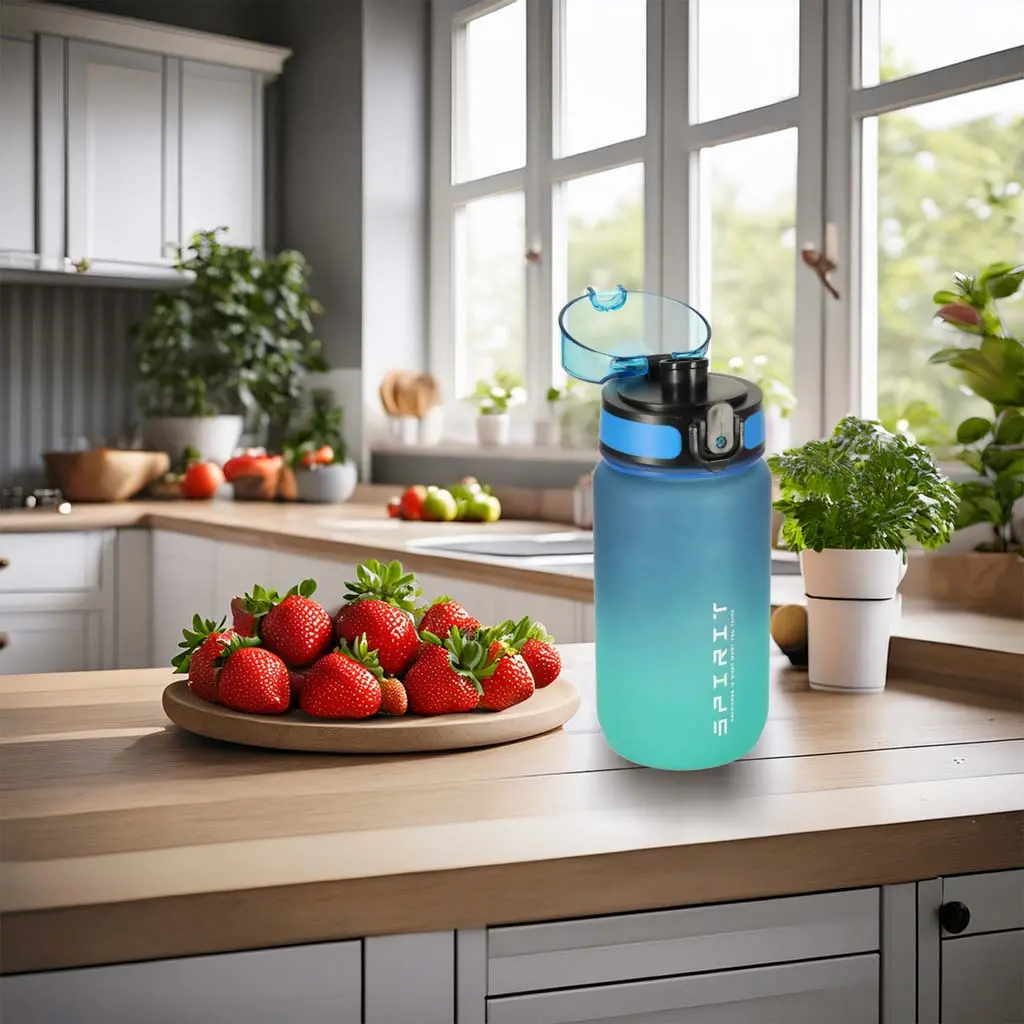Butelka na wodę z miarką 600 ml, niebiesko-zielona - Papiernicze i szkolne