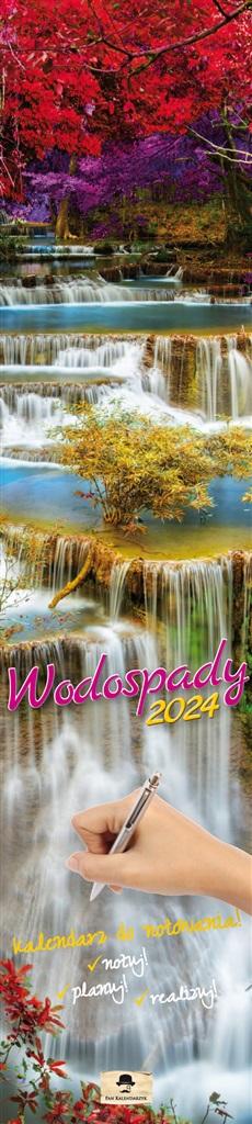 Kalendarz 2024 paskowy wąski Wodospady - Książki