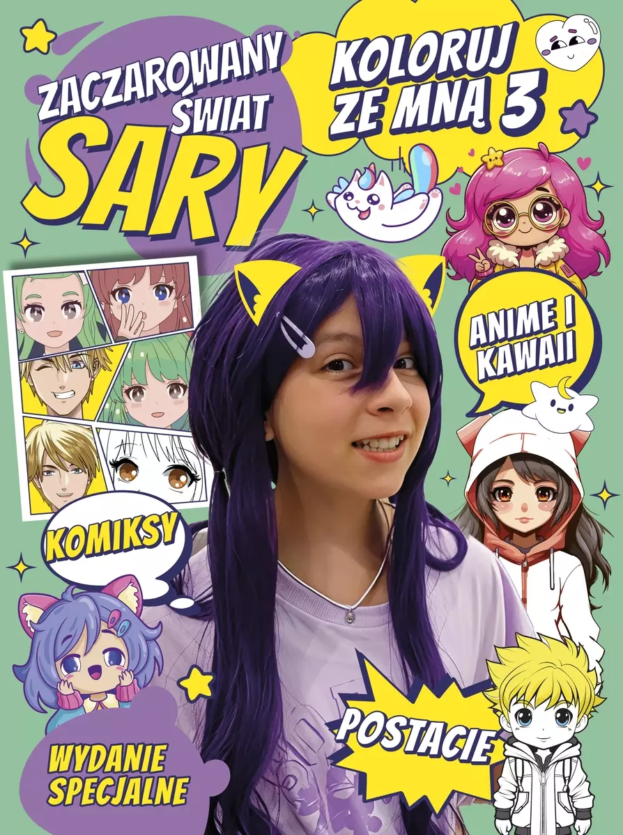 Zaczarowany świat Sary. Koloruj ze mną 3. Anime i Kawaii. Wydanie specjalne - Książki