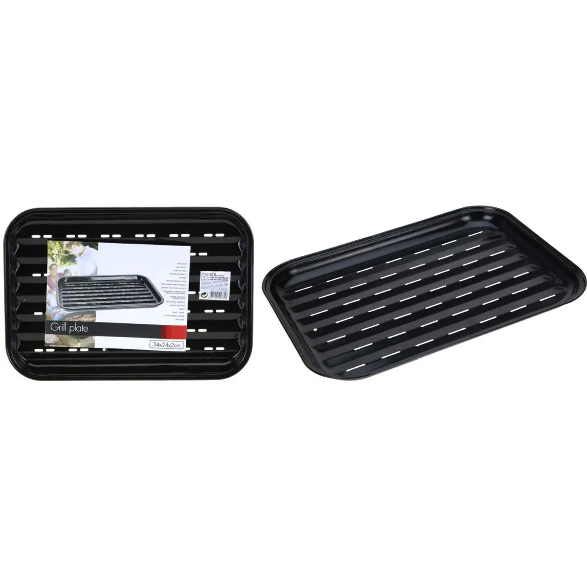 Blaszka Tacka do Grilowania 34x24CM Non Stick Czarna - Elektronika i akcesoria