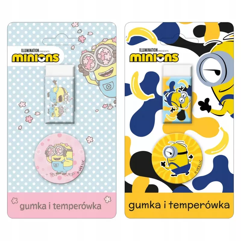 Zestaw gumka + temperówka Minionki - Papiernicze i szkolne