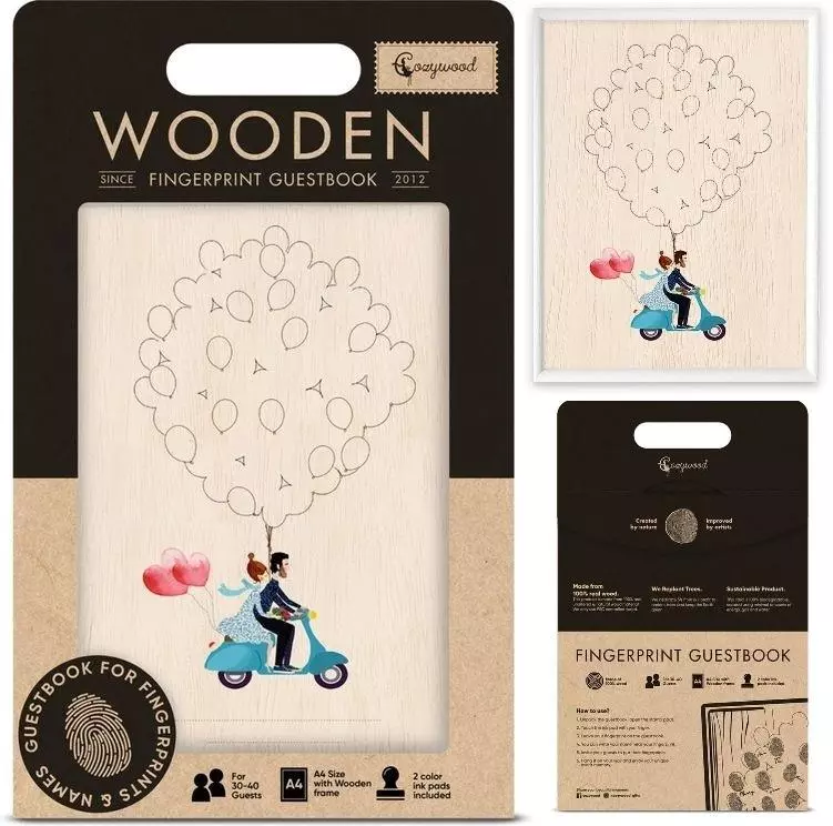 Księga gości na odciski palców Ślub Skuter - Książki