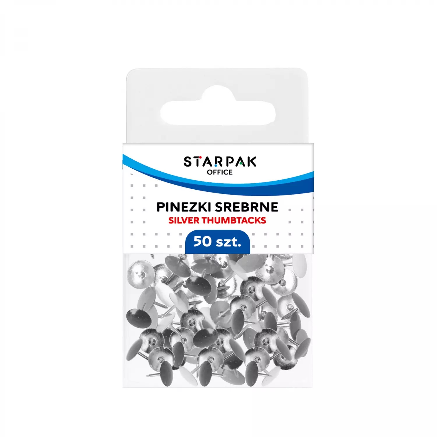 Pinezki Metalowe Srebrne 50szt. Etui Starpak 559660 - Papiernicze i szkolne
