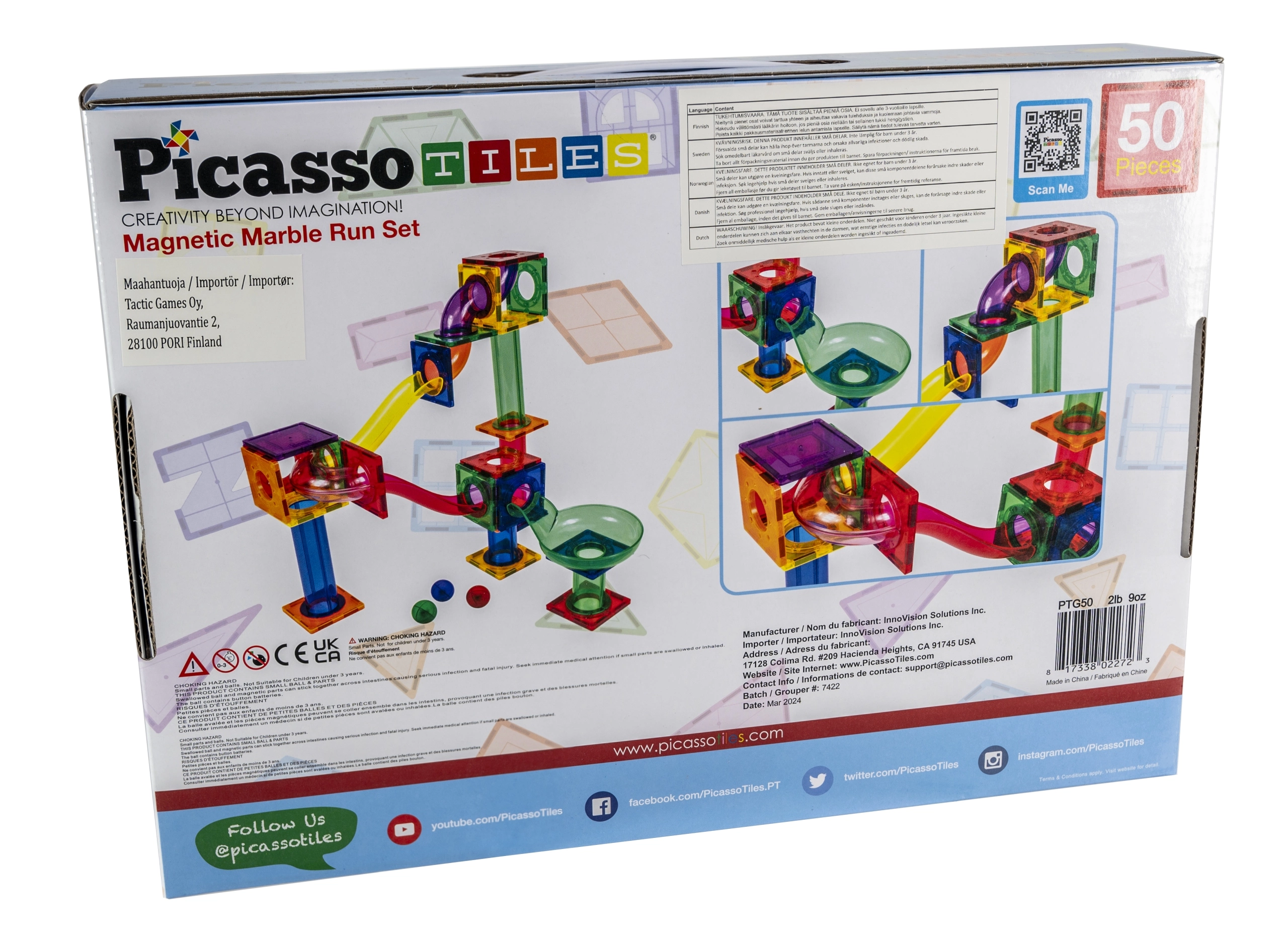 Tor kulkowy, magnetyczny (50 elementów) - Zabawki