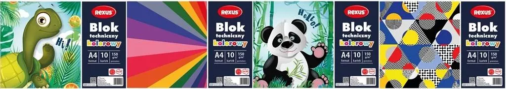 Blok techniczny A4/10 Kartek kolorowy - Papiernicze i szkolne