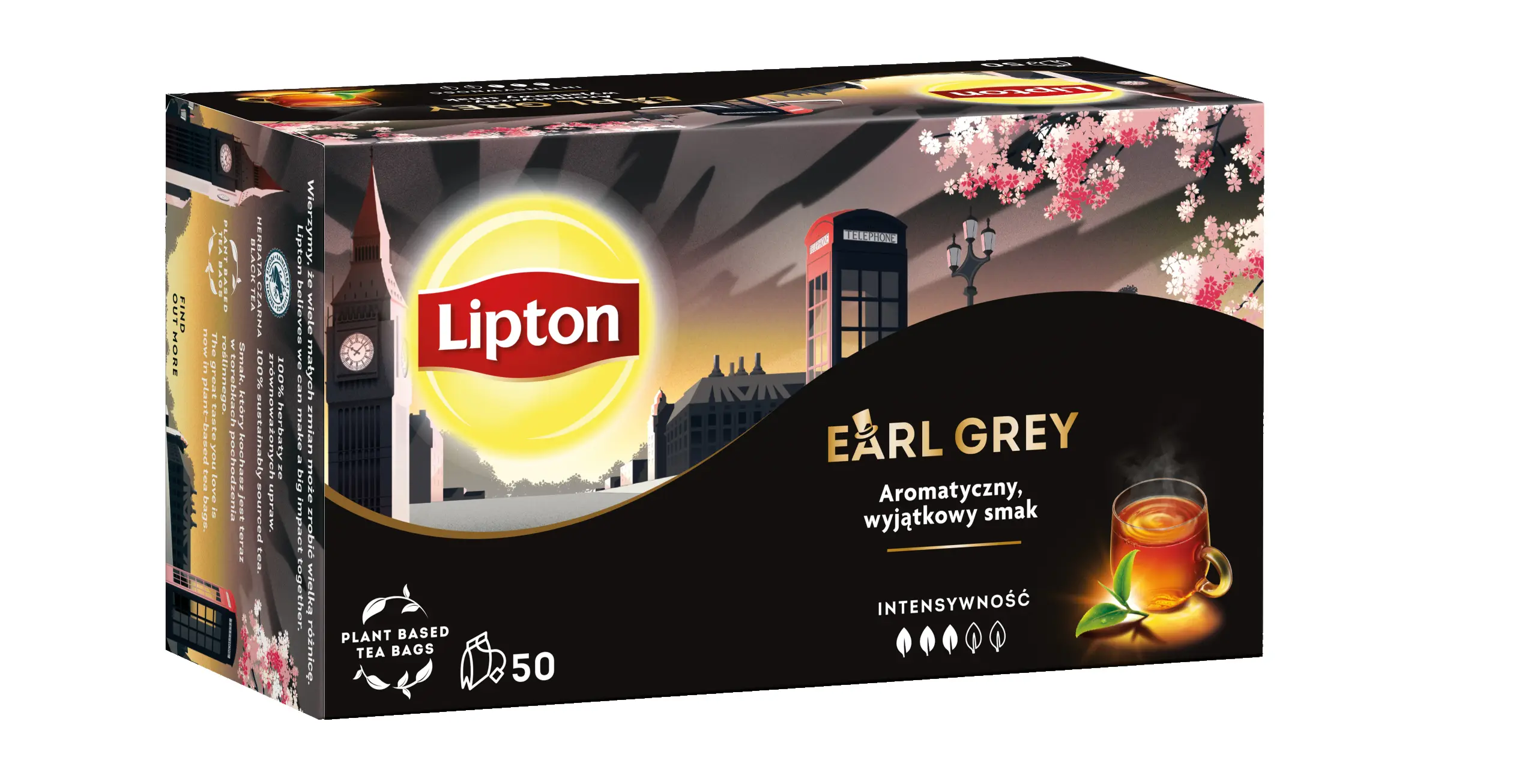 Herbata czarna Lipton Earl Grey, 75 g (50 torebek) - Papiernicze i szkolne