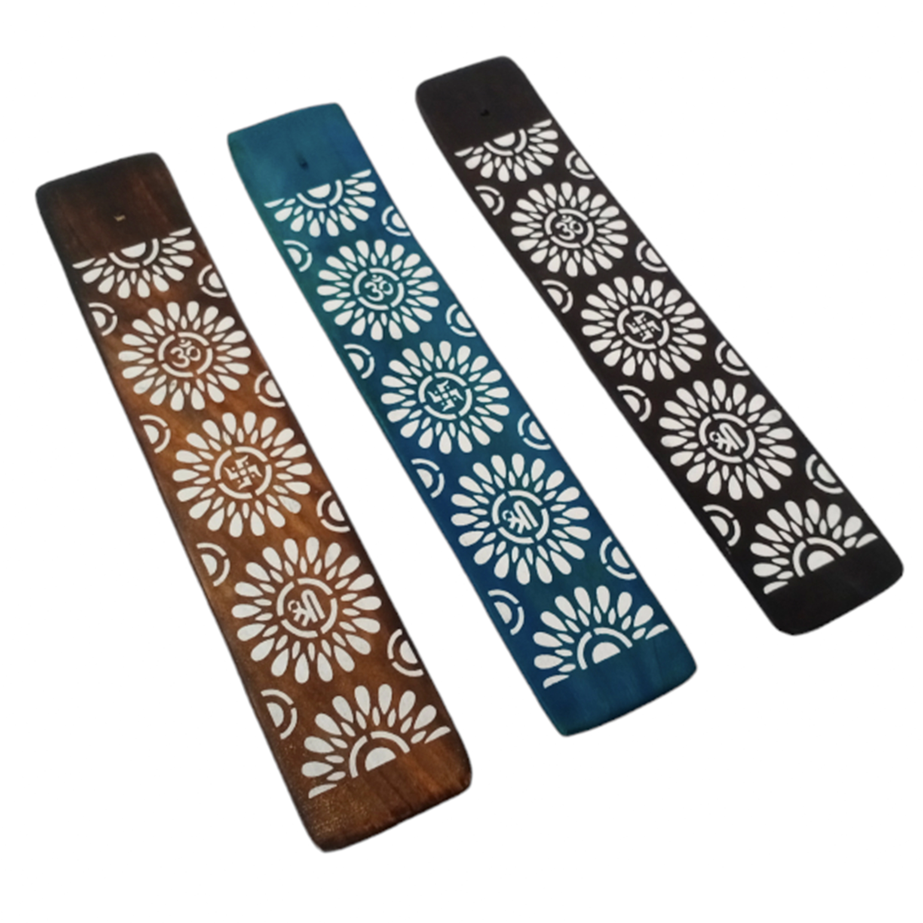 Popielnica na kadzidła z drzewa mango - Kwiecisty wzór - Mama i dziecko