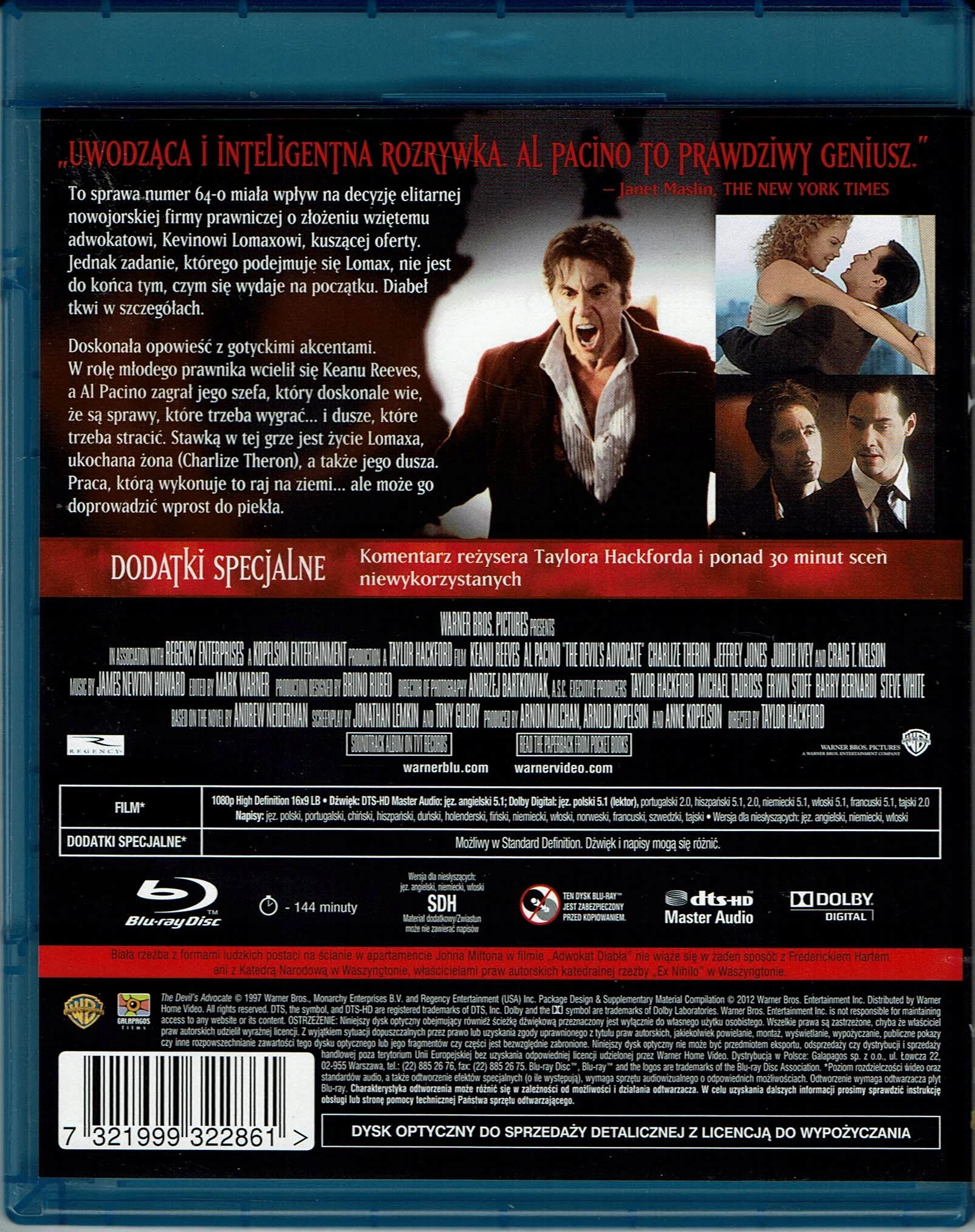 ADWOKAT DIABŁA, płyta Blu-ray - Filmy
