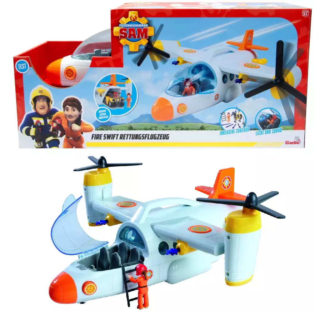 Strażak Sam. Duży samolot ratunkowy 42 cm + figurka Krystyny - Zabawki