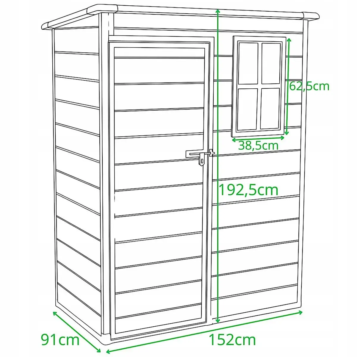 Domek Ogrodowy Narzędziowy PVC 152x91x192,5CM - Elektronika i akcesoria