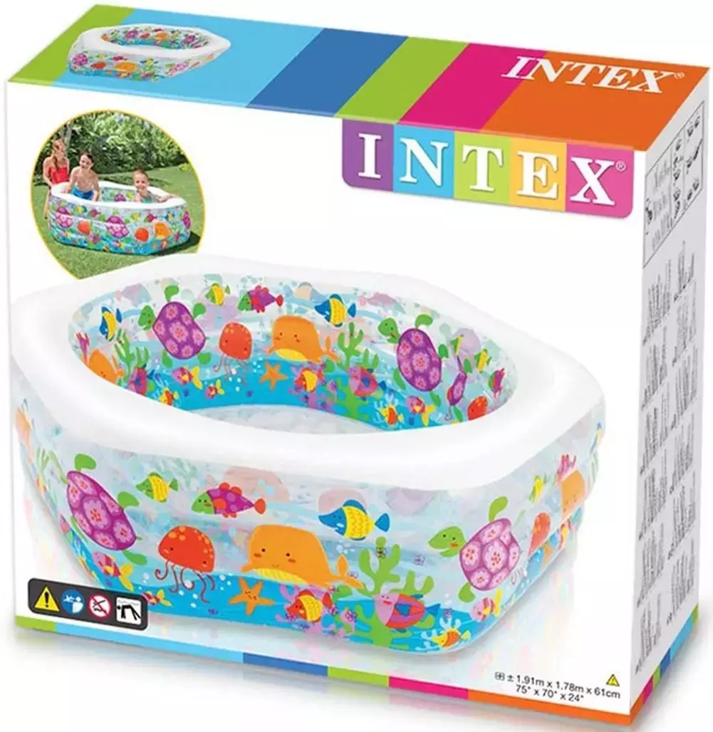 Basen sześciokątny, rafa koralowa, 191 x 178 x 61 - Zabawki