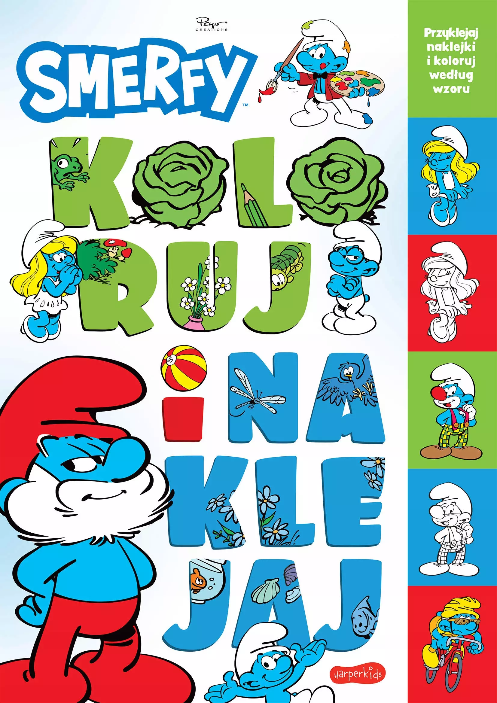 Koloruj i naklejaj. Smerfy - Książki