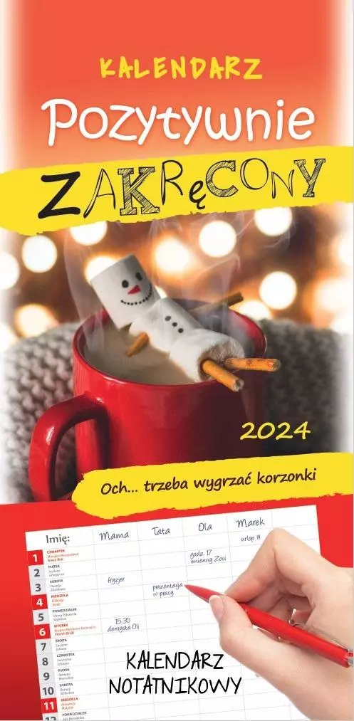 Kalendarz 2024 rodzinny notatnikowy Pozytywnie... - Książki