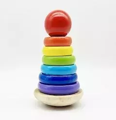 Piramida wańka wstańka drewniana - Zabawki