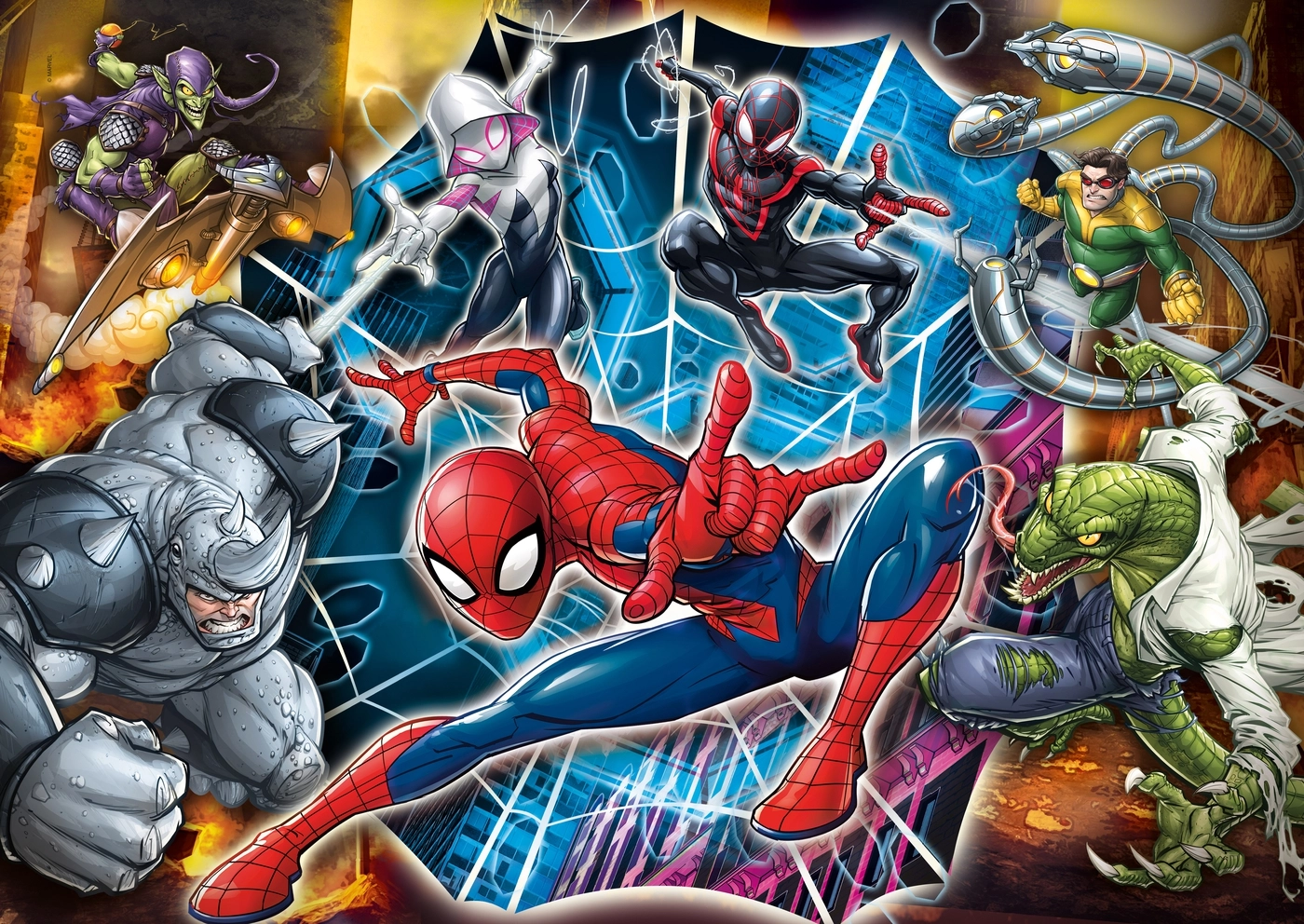 Puzzle maxi 104 elementy. Supercolor. Spider-Man - Clementoni