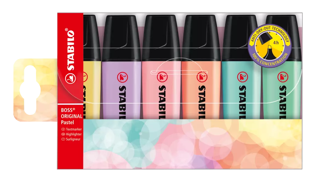 Zakreślacze Boss Original, pastelowe (6 sztuk) - Papiernicze i szkolne