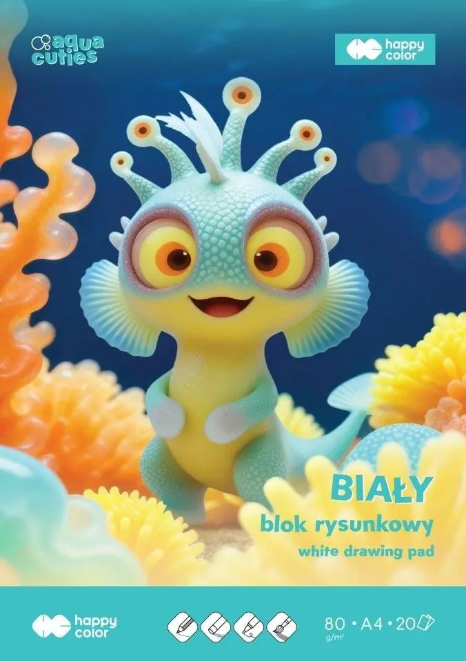 Blok rysunkowy biały A4/20K 80g HAPPY COLOR - Papiernicze i szkolne