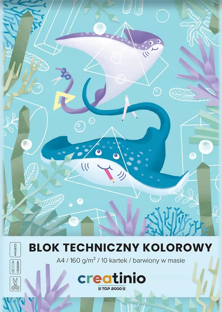 Blok techniczny Creatinio A4 10 kartek Kolorowy - Papiernicze i szkolne